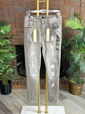 Reason Distressed Skinny Jeans Grey Men’s 30x32 NWT